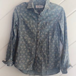 Jean floral button down